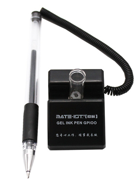 欧标台笔柜台签字中性笔0.5mm商务办公快易干台式签约笔银行办证厅使用笔粘贴笔黑色B1253