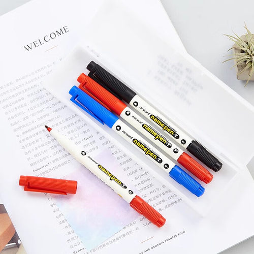 慕那美韩国进口monami粗细双头油性速干记号笔装饰绘画标记划线勾线工业用12色套装 NamePen-T官方旗舰店