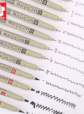 日本樱花针管笔防水勾线笔手绘笔SAKURA画笔画漫画描边笔XSDK-7P美术专用绘画动漫建筑设计速写绘图笔套装005