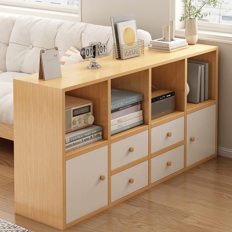 收纳柜实木书柜储物柜卧室沙发床边柜餐边柜格子柜书架落地置物柜