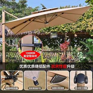 户外摆摊遮阳伞庭院伞商用太阳伞室外带灯伞别墅花园伞户外罗马伞
