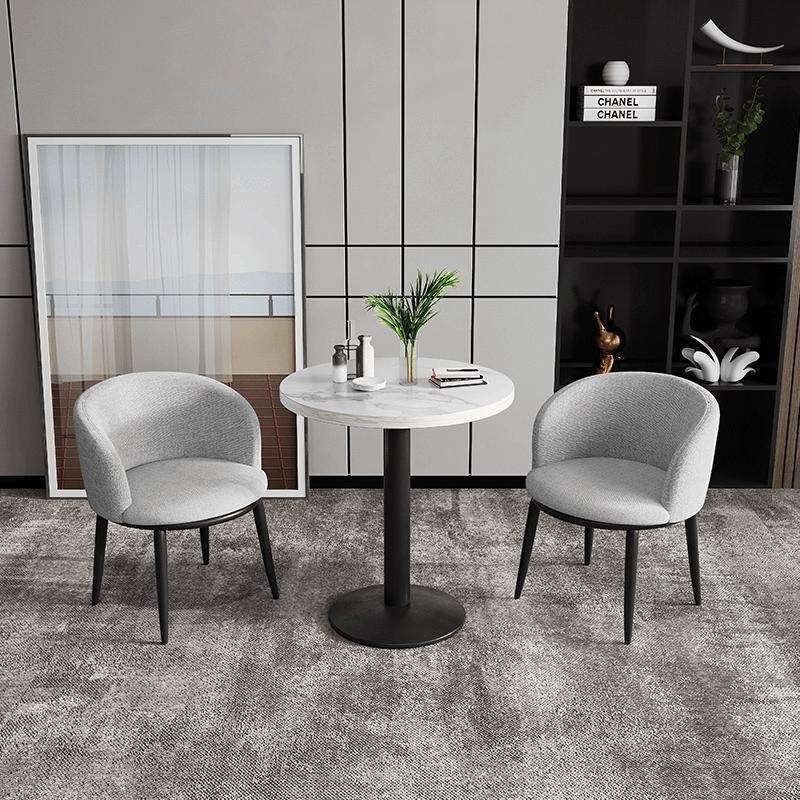现代极简阳台小茶几休闲网红家用茶桌椅三件套接待洽谈圆桌子组合
