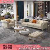 沙发轻奢高级感真皮沙发客厅123组合现代高档别墅大小户型直排