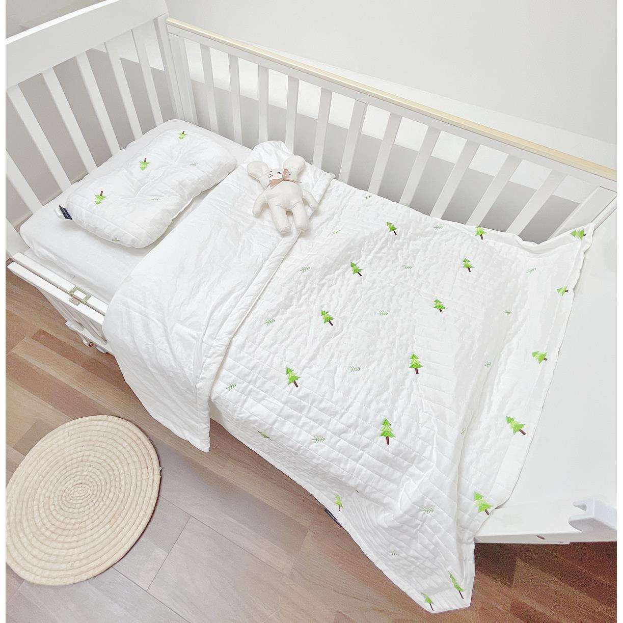 纯棉绗缝婴儿夏凉被新生儿毯子午睡毯幼儿园被子四季纯棉床盖刺绣