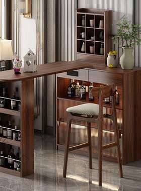 LCP2实木新款吧台隔断柜客吧台小户型家用餐边柜阳台休闲小