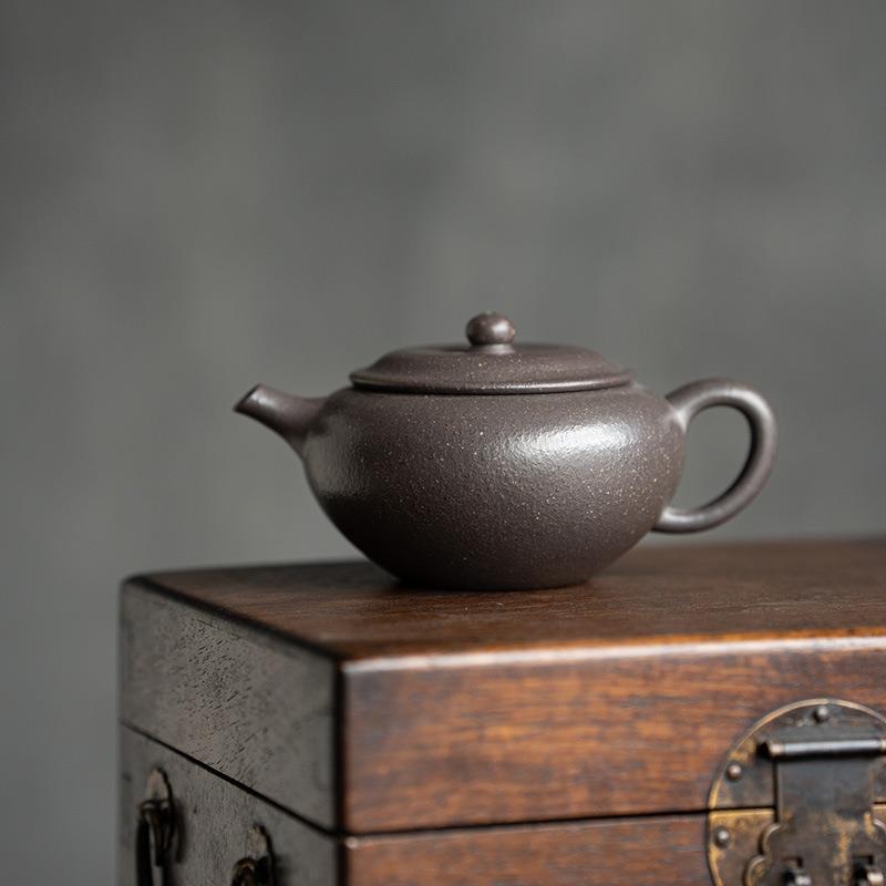 钵壶|茗泉高致原矿天青泥160ml精工紫砂壶（红茶熟普利器）