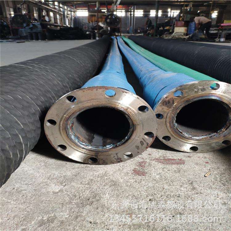 DN200法兰橡胶钢丝管大口径吸排砂优质耐磨耐腐蚀法兰橡胶钢丝管