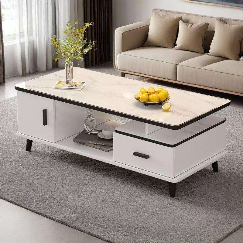 茶几客厅家用轻奢高级感茶桌茶台小户型阳台简约现代桌子大理石纹