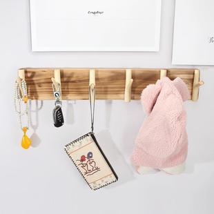 创意树杈挂钩长排实木质挂衣钩墙壁衣帽钩复古田园风原木民宿装饰