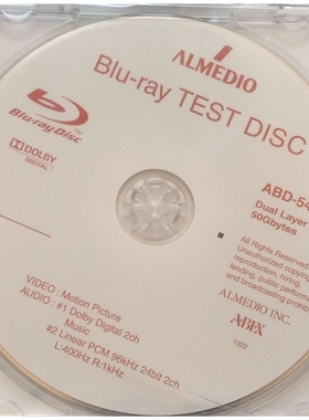 ABEX全系列测试碟TEST BD蓝光 ABD-500 ABD-592 ABD-540 ABD-600A