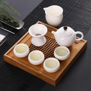 德化白瓷旅行猪油白小茶具快客杯一壶四杯便携包整套装家用迷你