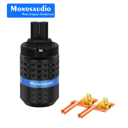 MonosaudioF182RC7纯铜连接器插头2极镀金交流电源线电缆连接器