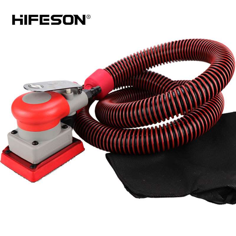 海飞鲨长方形4孔气动磨灰机中央吸尘汽车腻子干磨打磨风磨砂纸机