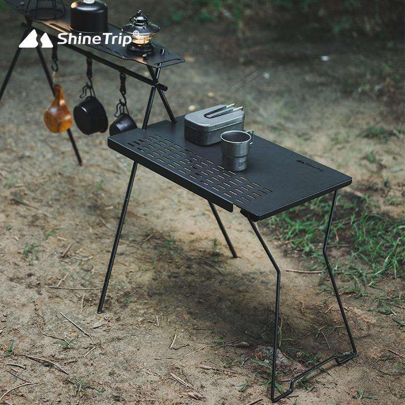 山趣户外便携式置物架扩展板可折叠蜘蛛炉露营野营铁网桌IGT边桌