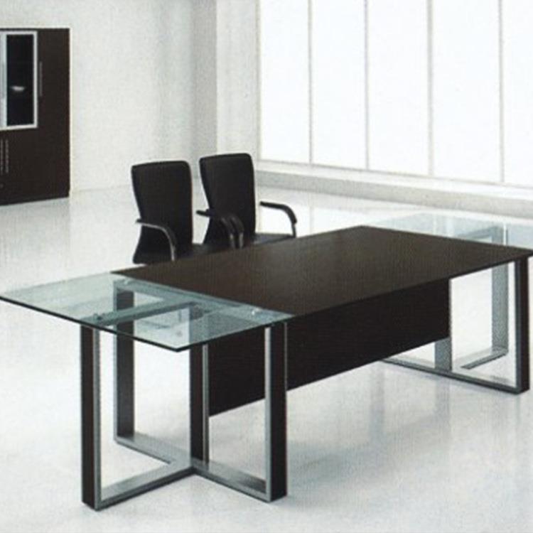 桌腿办公桌腿简约钢制桌架烤漆会议主管桌台架扁管办公桌