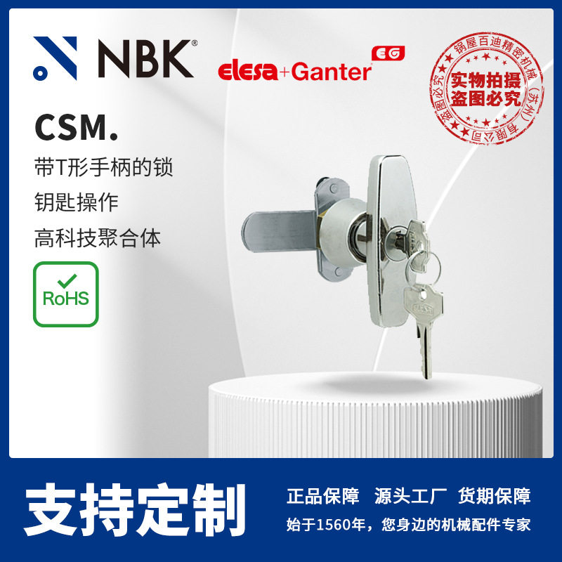 NBKELESACSM.带T形手柄的锁钥匙操作镀铬机械零配件厂家直供