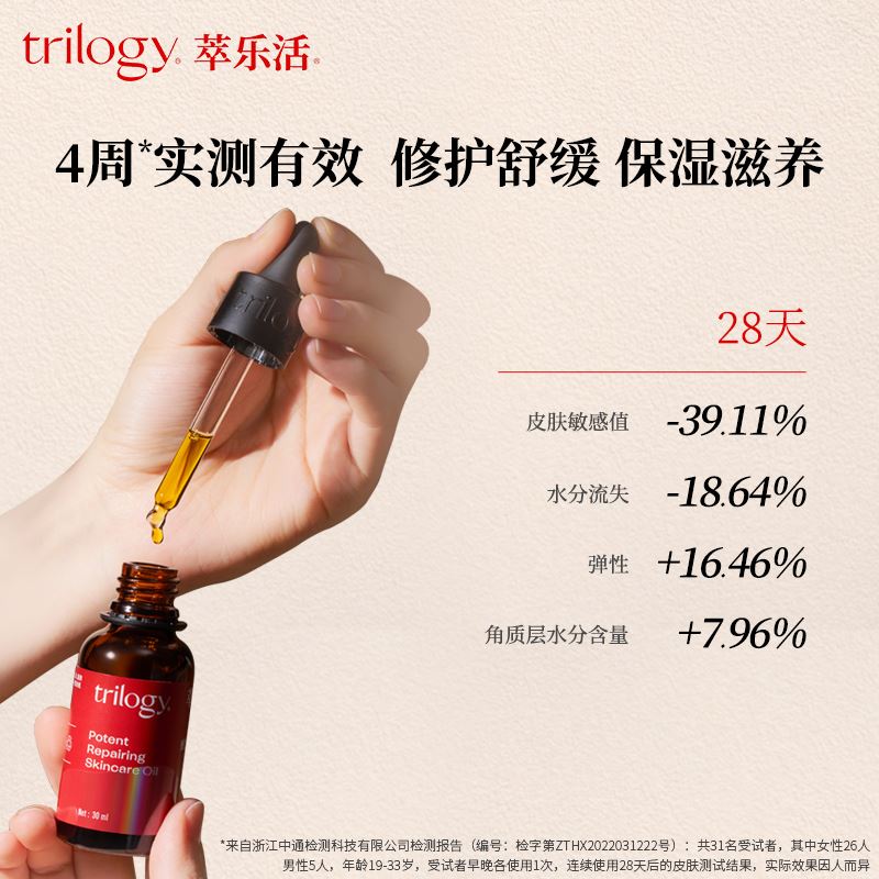 Trilogy礼盒装萃乐活经典果油30ml玫瑰果油+水润精华油喷雾100ml