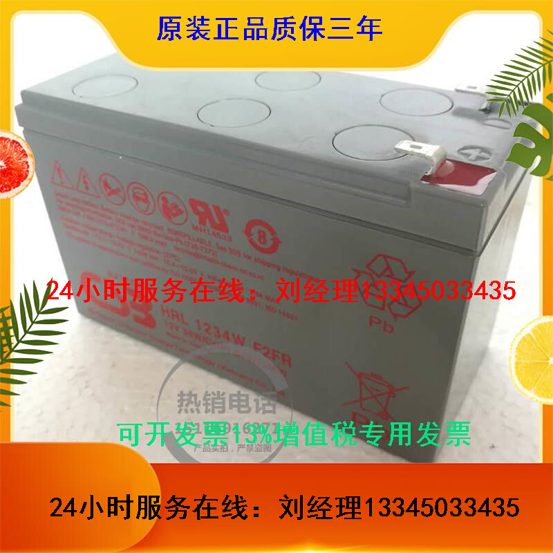 UPS电源蓄电池CSB HRL 1234W F2FR 12V34W 防爆阻燃12V9AH电池 五金/工具 蓄电池 原图主图