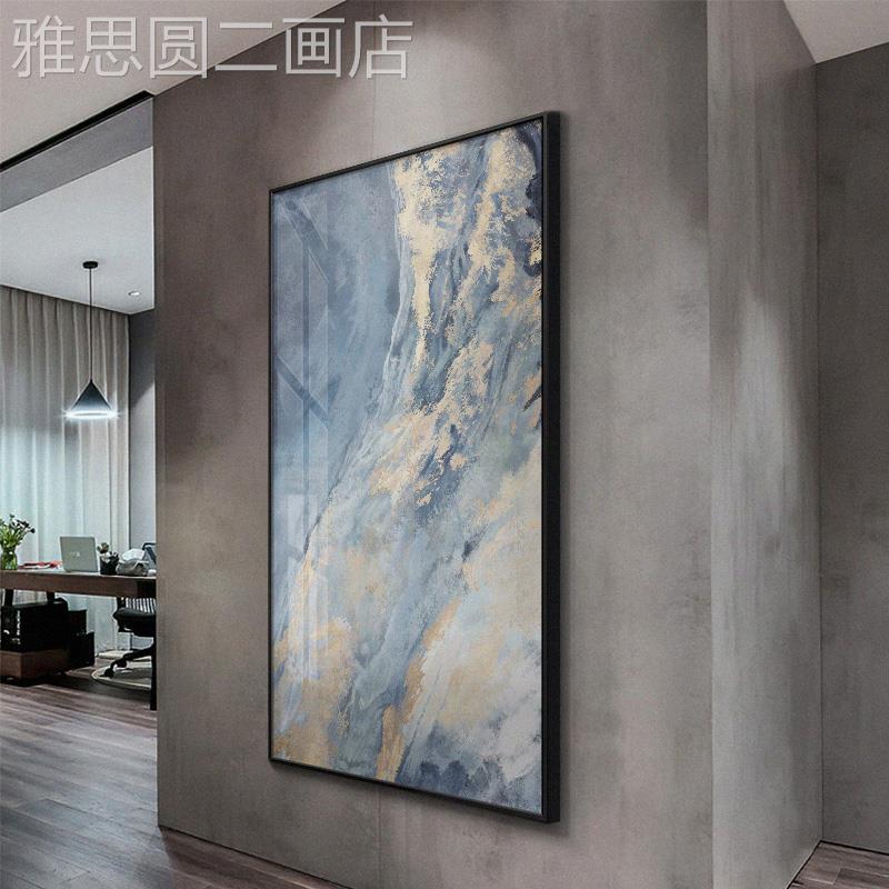 网红星川厅装饰画现代轻奢沙画发背景墙抽象玄关客挂画大幅落地画图片