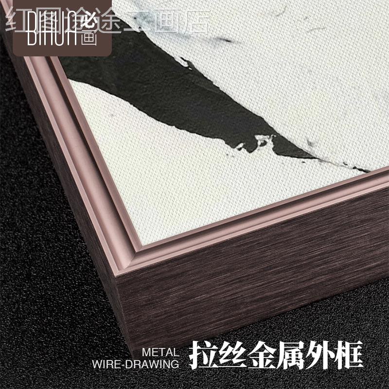 网红代简约玄关画户客厅装饰象画书房挂画现抽画金属外框正入方形图片