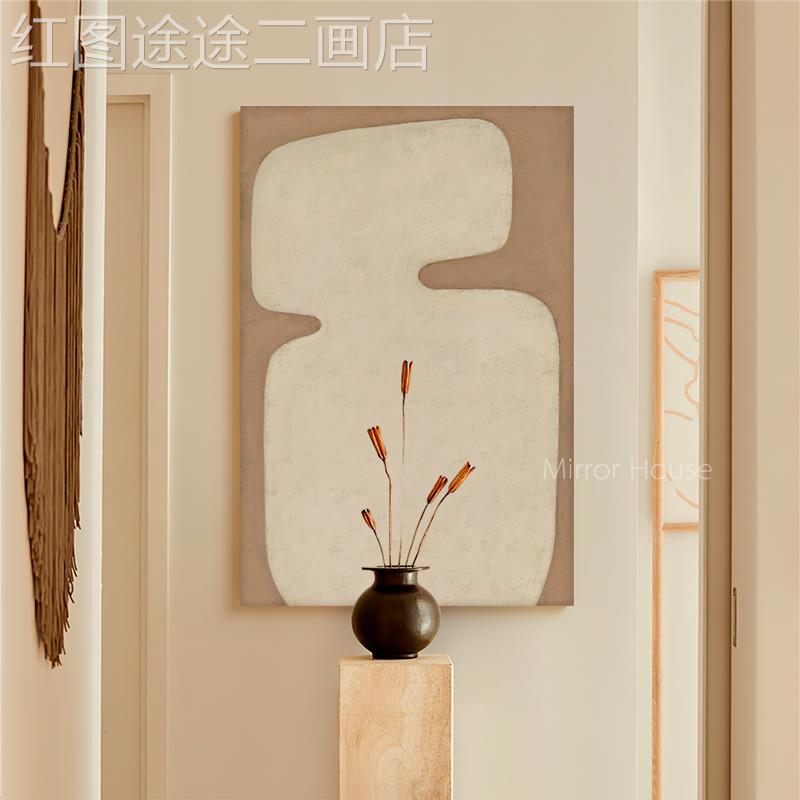 网红寂风抽象客厅地装饰现简约沙侘发背景墙巨幅代落画玄关画无框图片