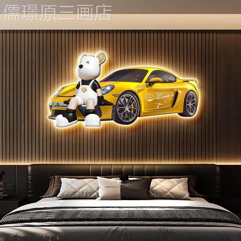 潮玩暴力熊主画卧室童床头装饰画现代装饰画