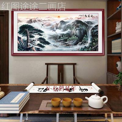 网红金色长城山画背有靠山客水厅装饰室墙画沙发景壁画办公挂背画