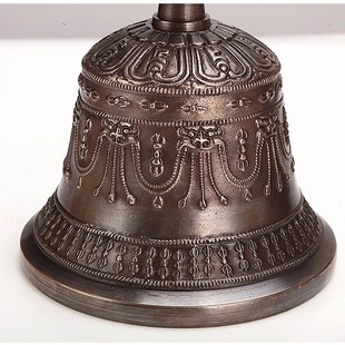 新尼泊尔纯铜金刚铃杵手工雕花铃铛五股九股金P刚铃法铃声音响亮