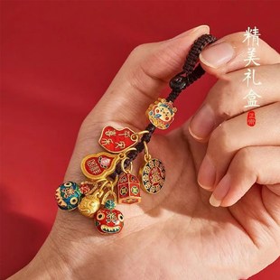 新杭州灵隐龙年新款钥匙扣链流通处正品龙铃铛限定本Y命年车挂件