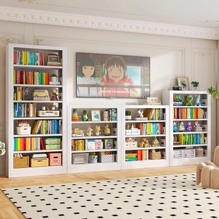 钢制书架图书馆落地置物架儿童书柜绘本架家用客厅简约铁艺储物架