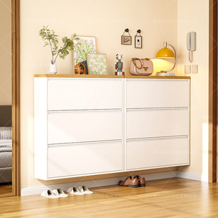 超薄翻斗鞋柜家用门口室内一体靠墙入户门15cm钢制玄关柜小窄鞋架