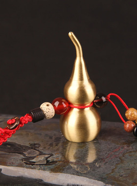 极速真品五帝钱铜葫芦钥匙扣挂件空心实心小葫芦R车钥匙挂件随身