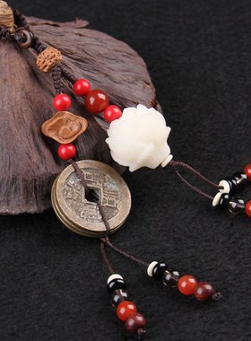 极速真品五帝钱挂件钥匙扣铜葫芦六帝钱清朝古钱币U铜钱车随身带