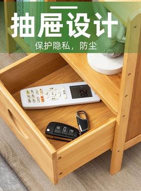 极速新床头柜实木现代P2r8428简约用卧款室纳落家地收柜置物架卧