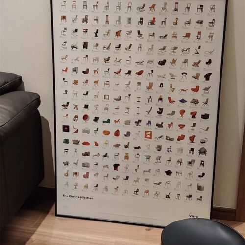 新品瑞士进口Vitra艺r术海报经典椅子家具装饰画RF机器人模型展厅