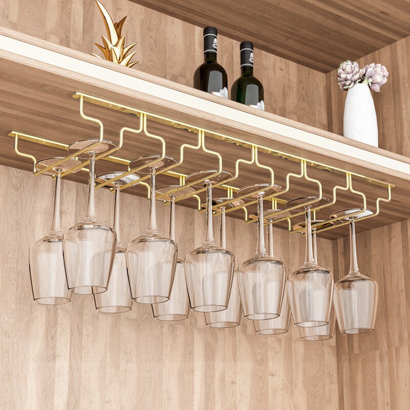 新品网红红酒杯杯架高颜值不锈钢悬挂架J高脚欧式葡萄酒倒挂架吊