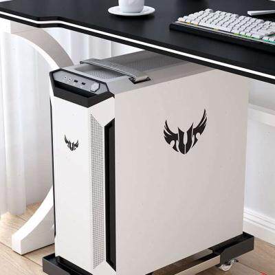 新品电脑主机托架带滑轮可移动伸缩C桌上型电脑箱底座架家用办公