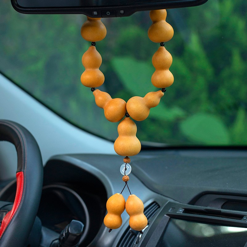 极速天然葫芦汽j车挂件后视镜纯手工精编车内饰品男女创意车载挂