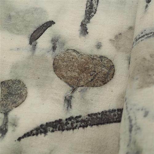 极速植物染土布 叶拓印花老粗布 D小众脏染侘寂风 茶席布包家居棉