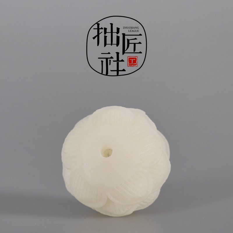 极速纯手工精雕白菩提莲花珠 diy文玩配K珠 佛珠手串背云勒子吊坠