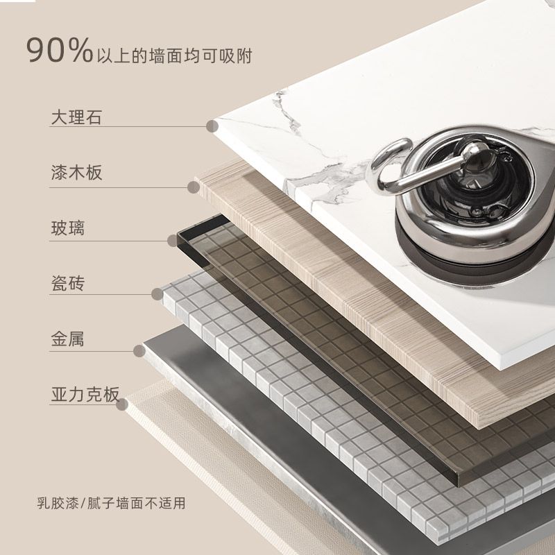 壁挂锅铲勺具收纳挂架厨房吸盘万向旋转挂钩多功能强力置物支架