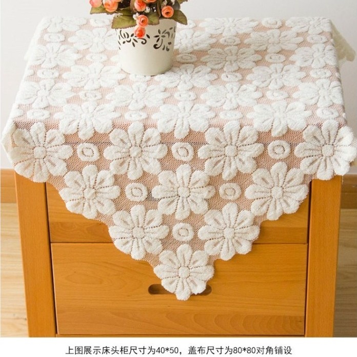 现代简约蕾丝防尘盖布家用盖巾音箱保护垫小桌布方巾小盖布