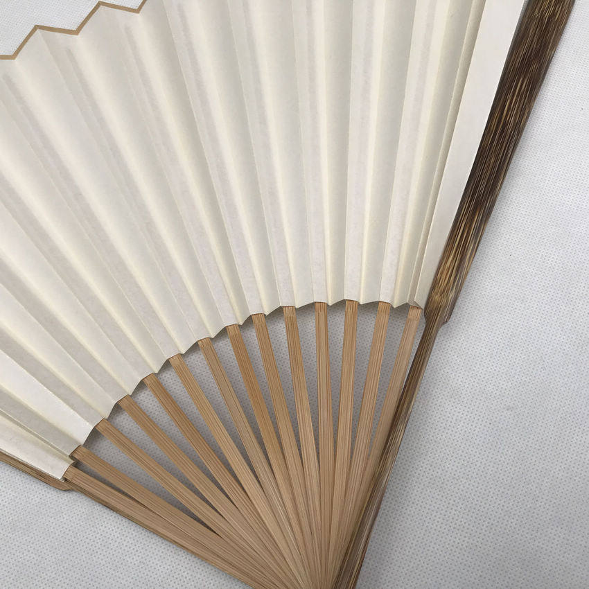 宣纸工艺品 桃丝k竹宣纸折扇子【 棕竹扇 】熟宣9.5寸 高品质带盒