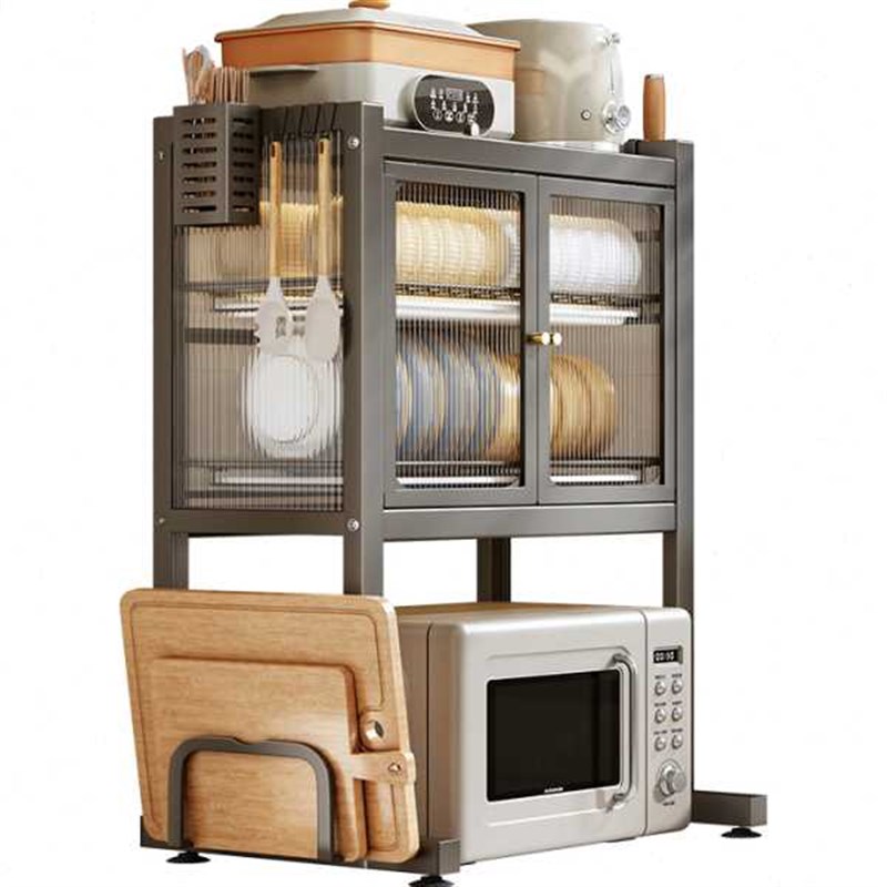 T9J5碗柜家用厨房碗碟收纳架碗筷F碗盘沥水架放烤箱微波炉置物