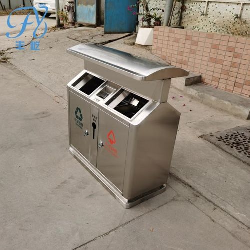 定制物业售楼部不锈钢分类u双位垃圾桶市政不锈钢带烟灰缸垃圾桶