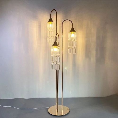 新款婚庆道具三头水晶路引舞台T台布置摆件迎宾区装饰冰条路引灯