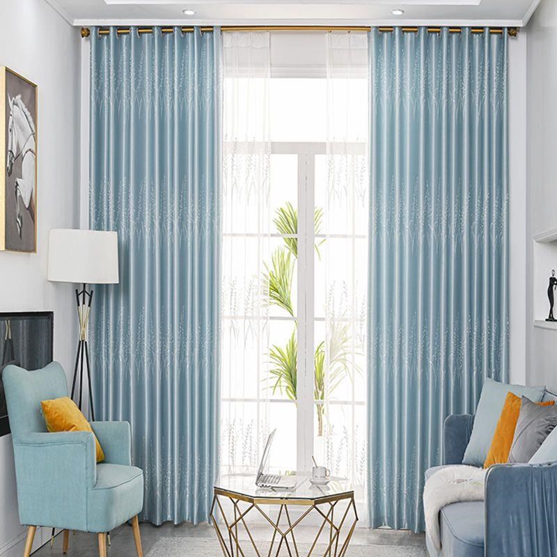 田园高档遮阳隔热防寒客厅卧室阳台飘窗租房全遮光加厚窗帘布定制