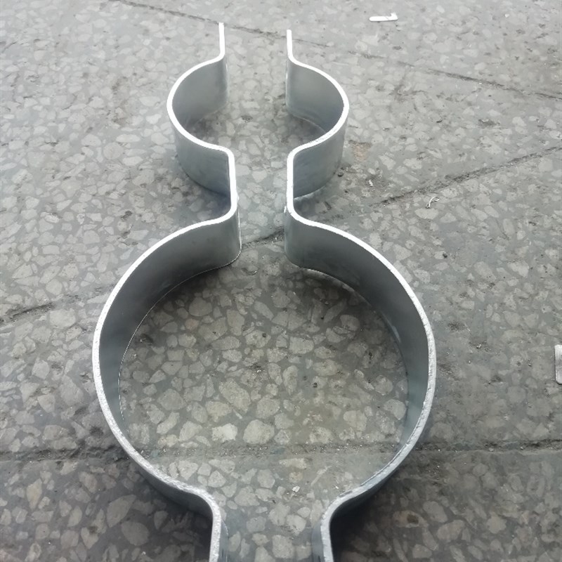 定制镀锌140变60葫芦型双半圆卡箍 高速护栏专用限速牌抱箍规格全