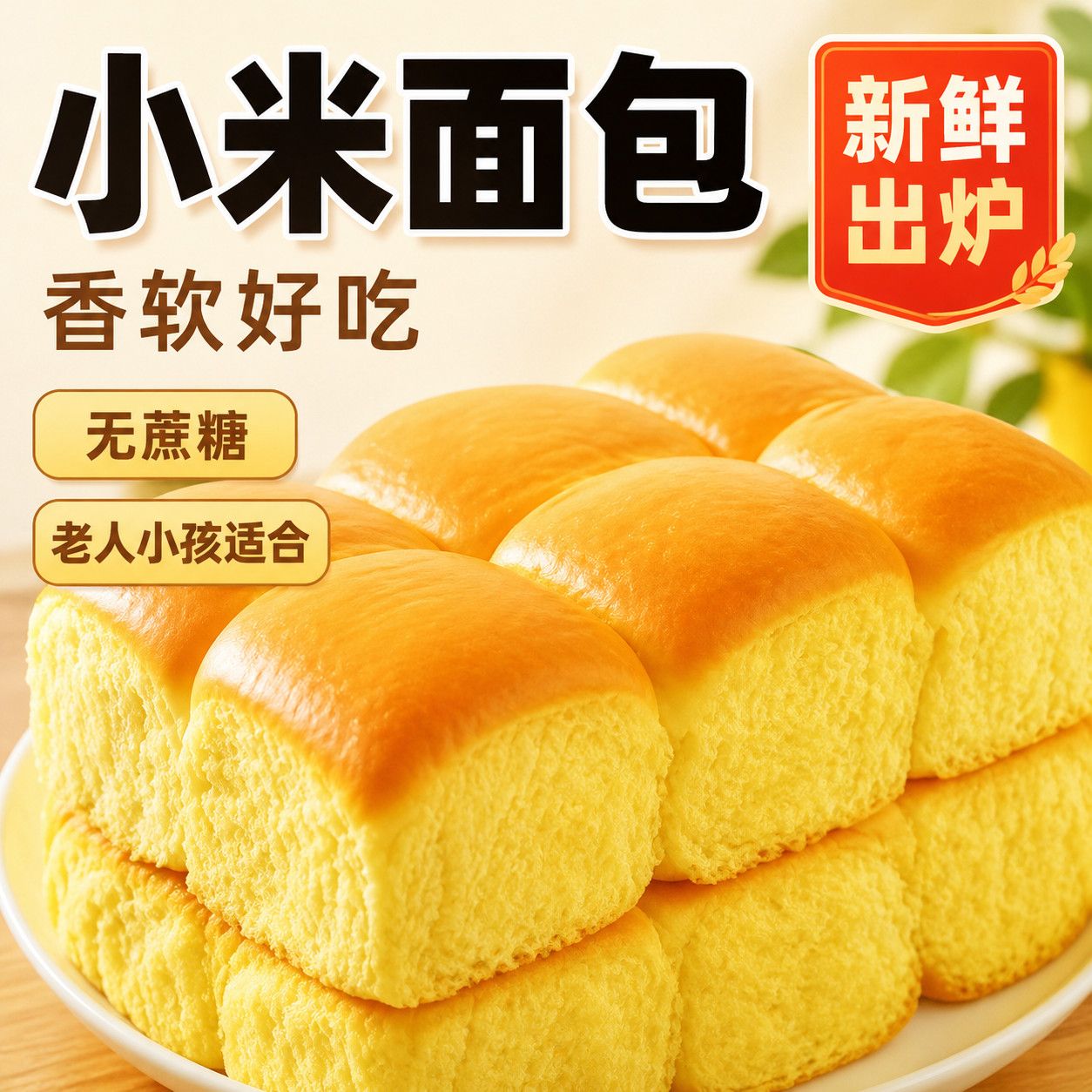 纯手工传统工艺小米面包无蔗糖老式小米原料厂家直发老年人整箱