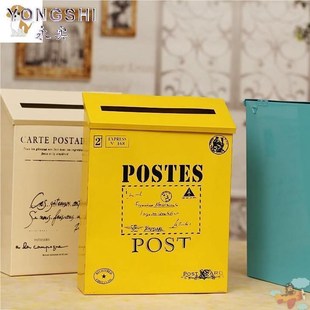 美式铁信箱复古邮箱田园工艺壁挂信箱邮箱铁皮信箱挂墙意L见箱邮
